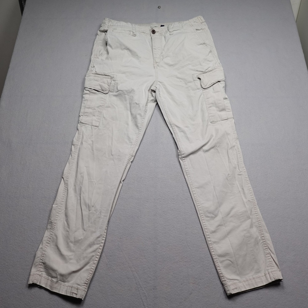 American Eagle Cargo Pants Mens 36x34 Beige Flex Stretch Casual Utility Trousers